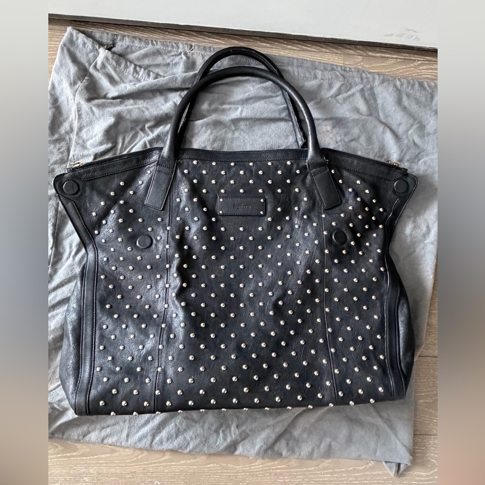 Alexander McQueen Black Leather Studded Tote
